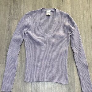 Old Navy Women's Soft Purple V-Neck Sweater